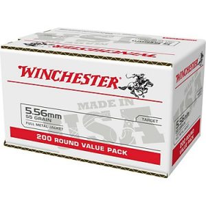 Winchester USA 5.56mm 55-Grain FMJ Ammunition - 200 Rounds