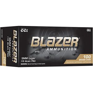 Blazer Brass 9mm 115-Grain Ammunition - 100 Rounds