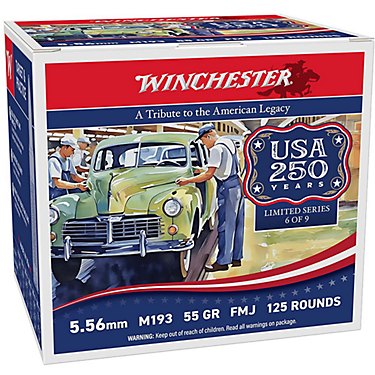Winchester USA VALOR 5.56mm M193 55-Grain Centerfire Rifle Ammunition - 125 Rounds
